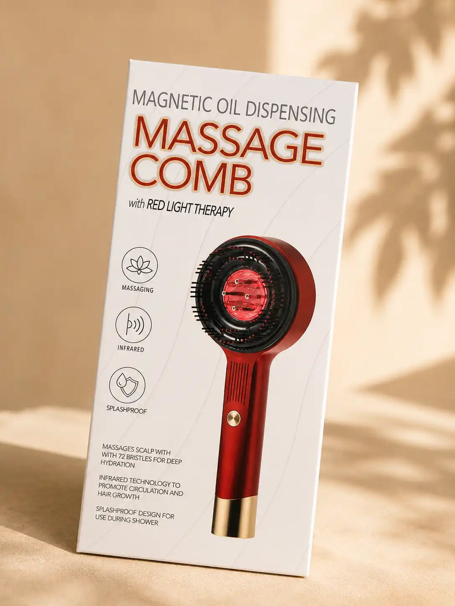 Electric Scalp Massage Comb – Vibrating Hair Massage Brush with LED Therapy