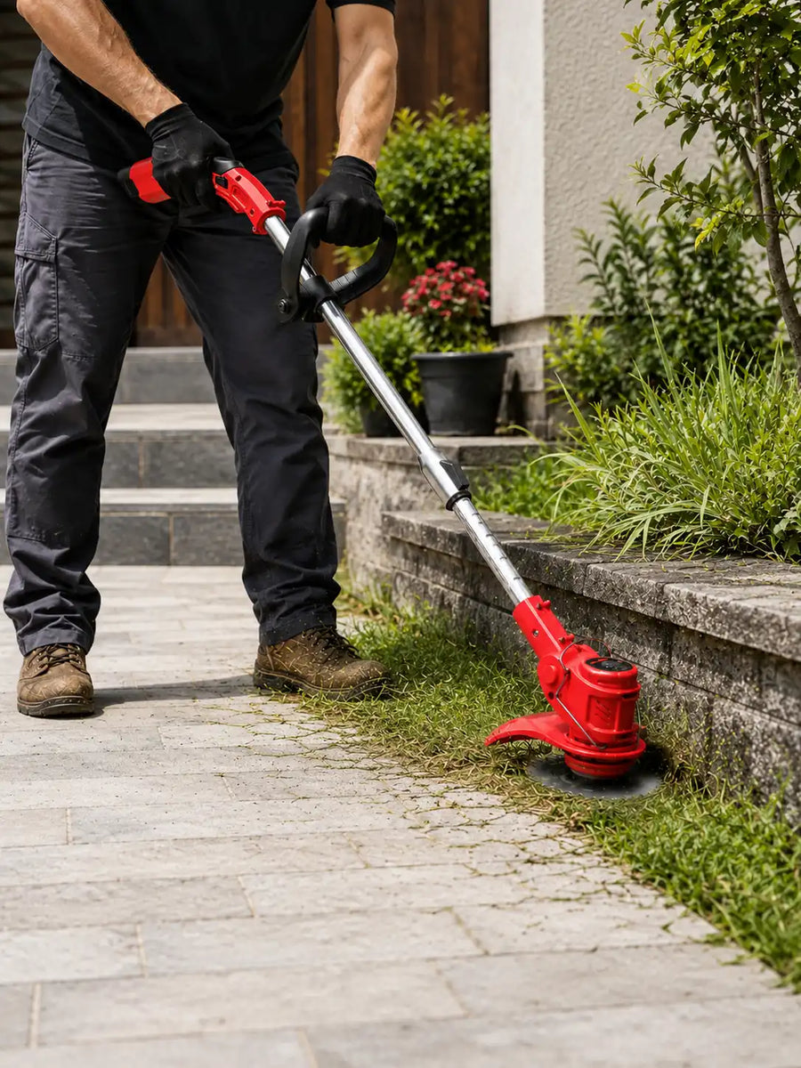 48V Cordless Grass Trimmer & Brush Cutter – 2 Batteries, Multi-Blade