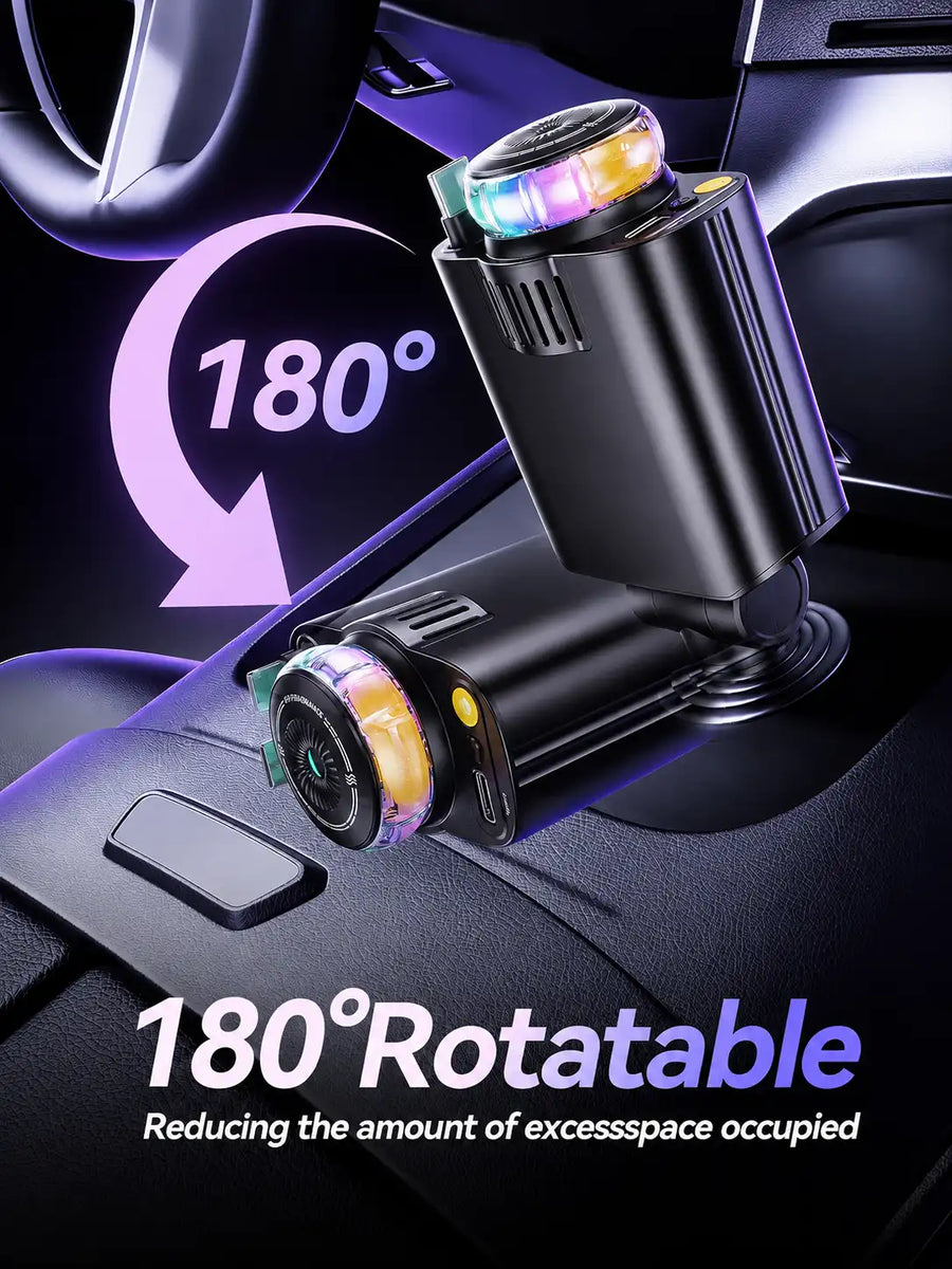 Starlight 5-in-1 Fast Car Charger โ PD 3.0 with Perfume Diffuser & Ambient Light