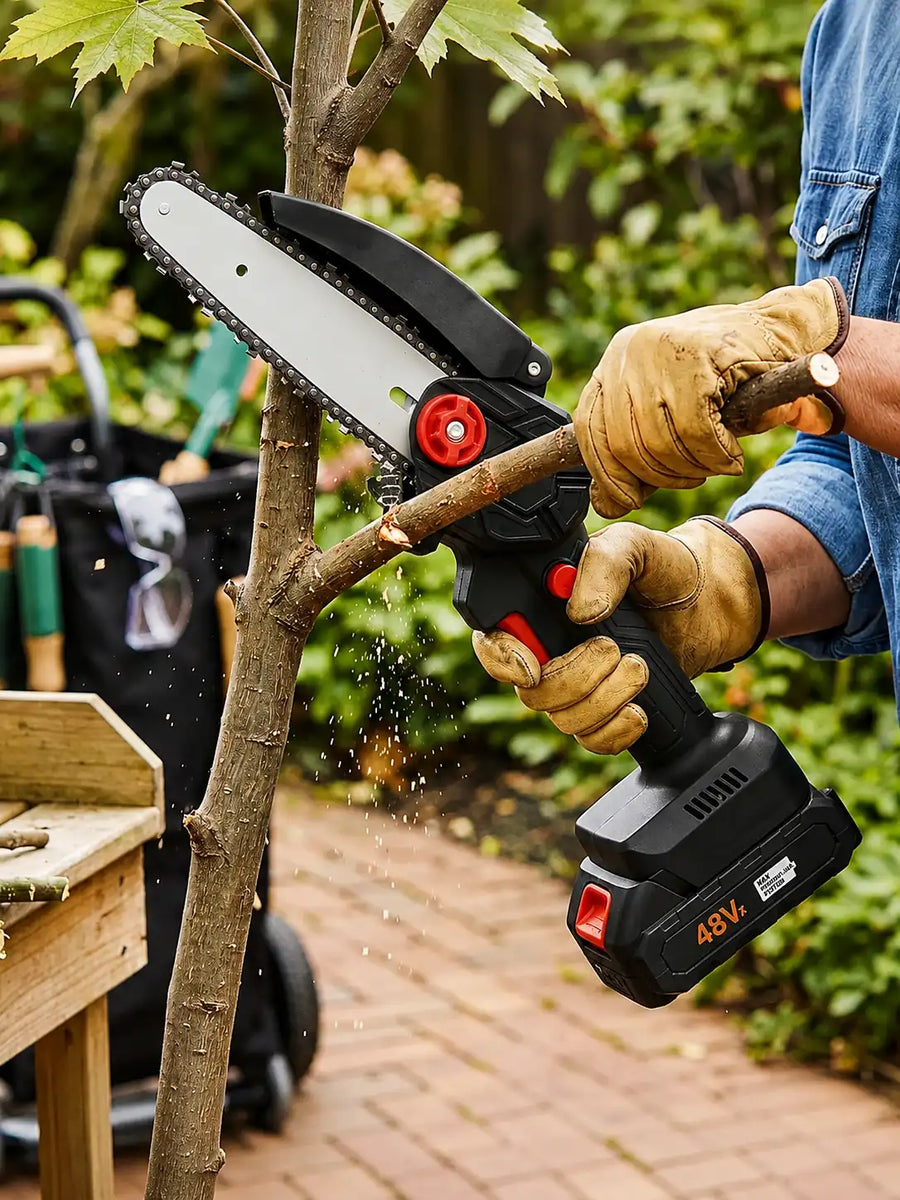 48V Cordless Mini Chainsaw | Electric Pruning & Wood Cutting Saw