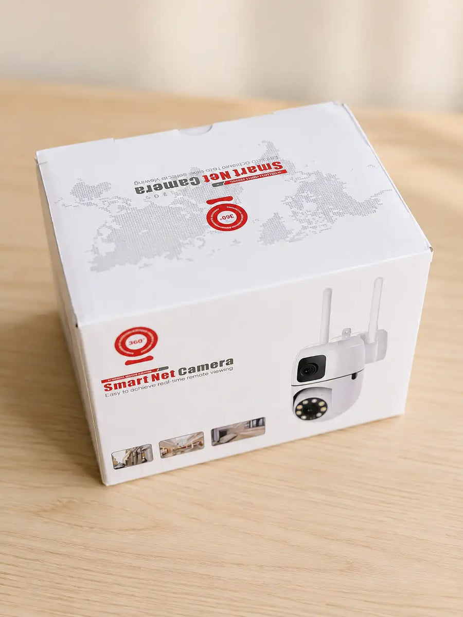WiFi Smart CCTV Camera with Dual Lens, 360° View & Night Vision