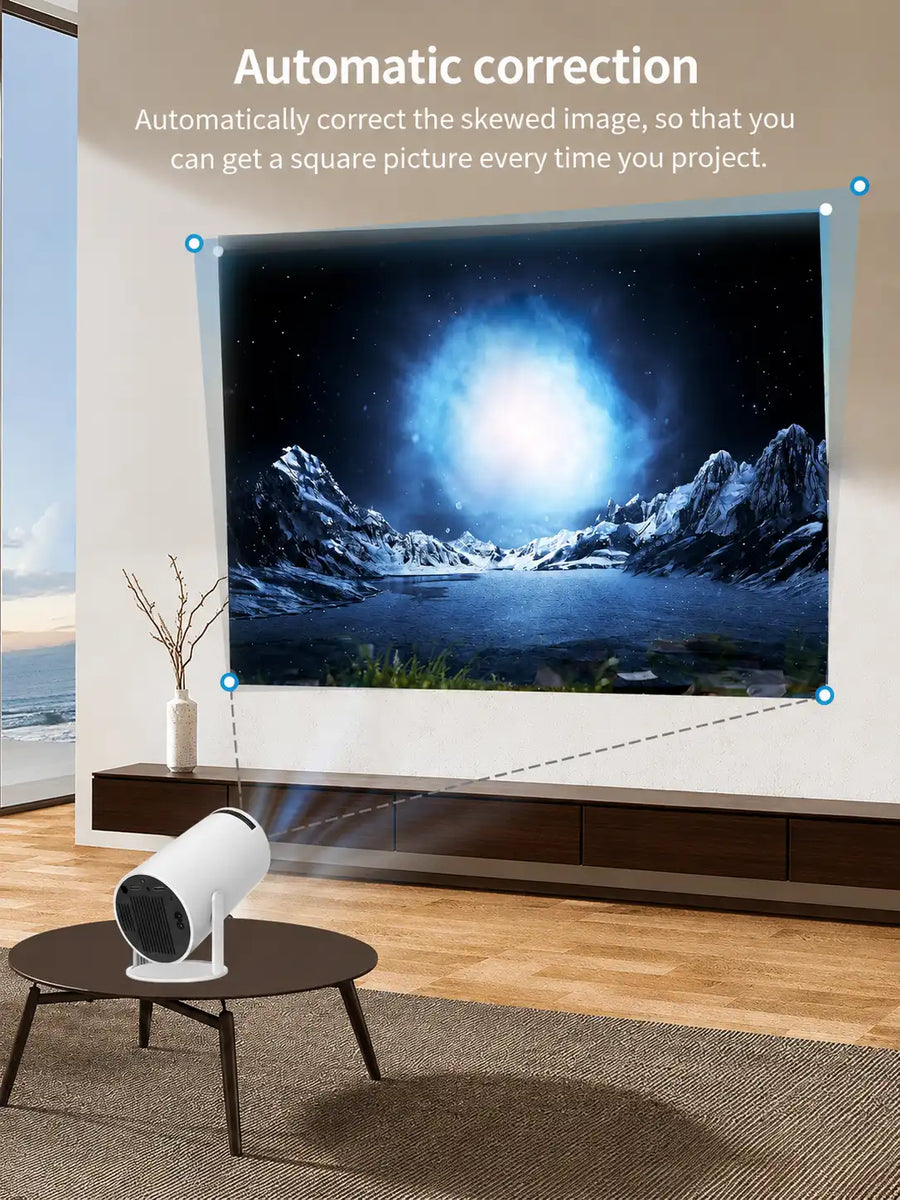 HD Android 11 Projector 720P with WiFi & Bluetooth, 180° Rotation