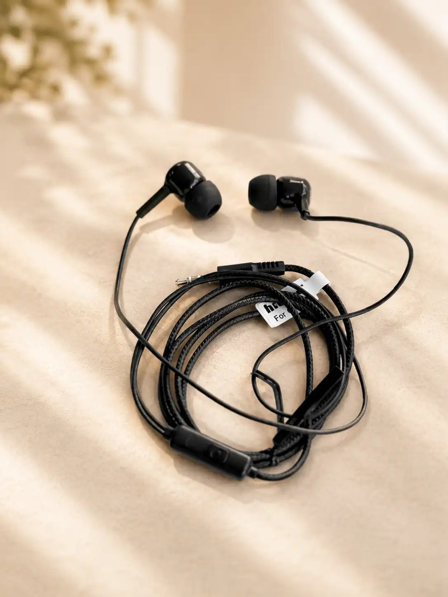 Buy 1 Get 1 Free - Hitage HB-276 Magic Series Wired Earphones with Mic – Deep Bass In-Ear Headphones, 3.5mm Jack, Tangle-Free Cable