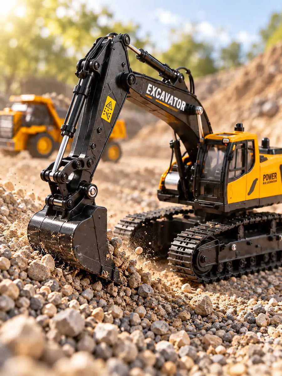 RC Dump Truck & Excavator Combo Set – 2.4GHz Remote Control Construction Toy for Kids