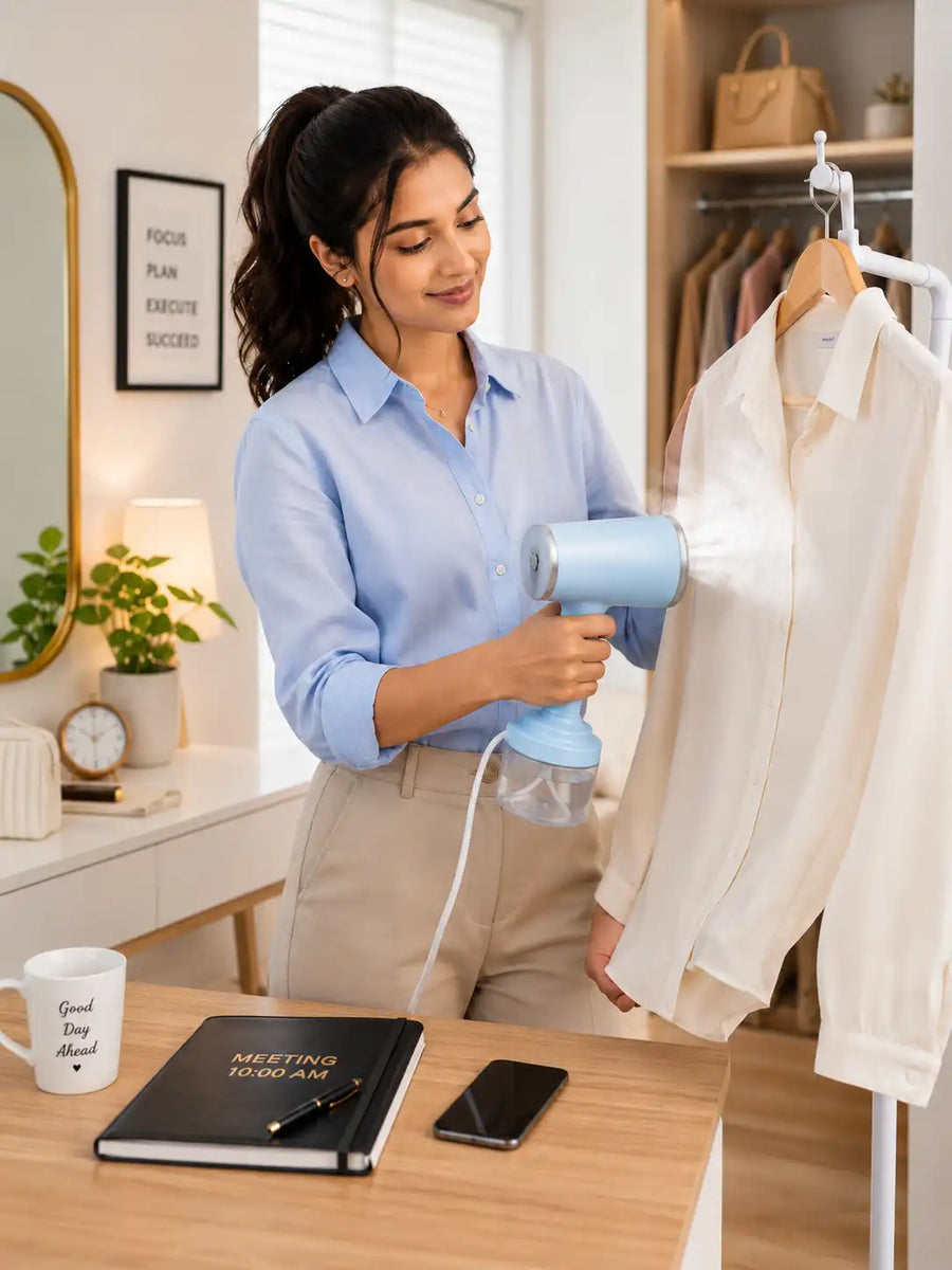 Handheld Garment Steamer — 1000W Portable Steam Iron with Ceramic Soleplate, 280ml Tank & 10-Second Fast Heating (Home, Office & Travel Use)