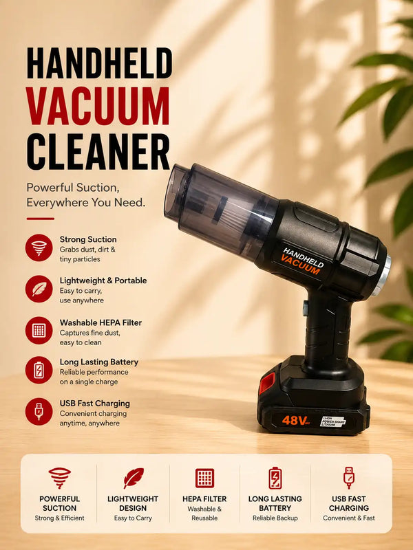 Multifunction Wireless Handheld Vacuum Cleaner & Dust Blower