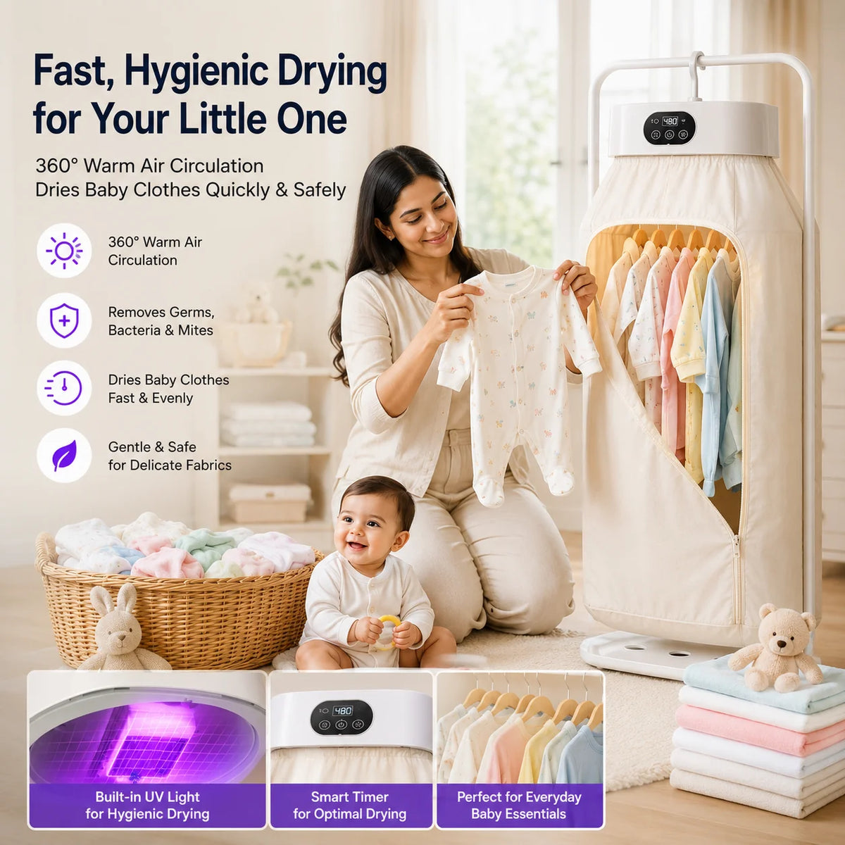 Gentle Drying for Baby Clothes