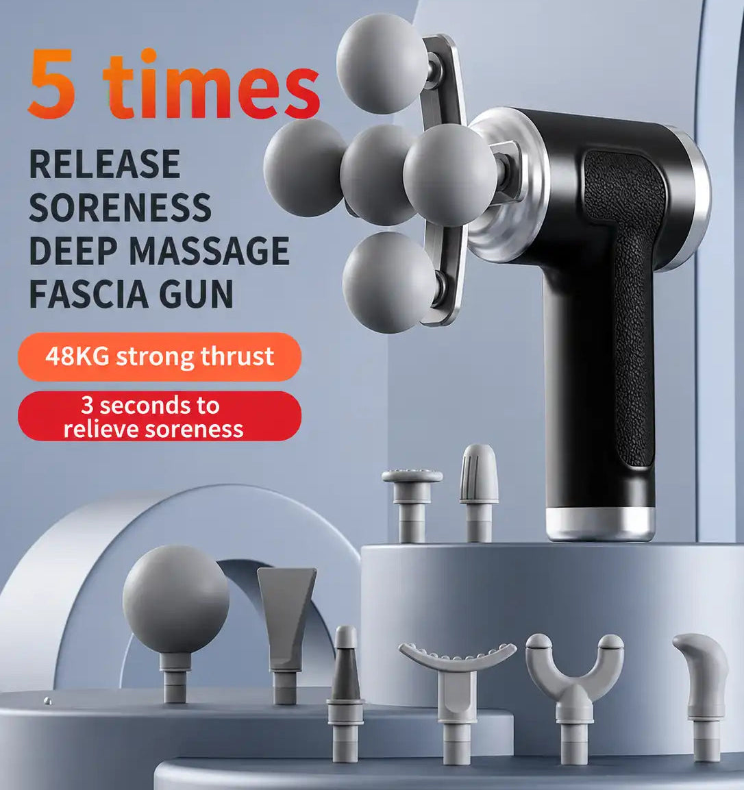 MAXTOP Five Head Deep Tissue Fascia Massage Gun