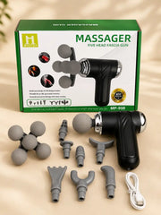 MAXTOP Five Head Fascia Gun Muscle Massager With 9 Massage Heads