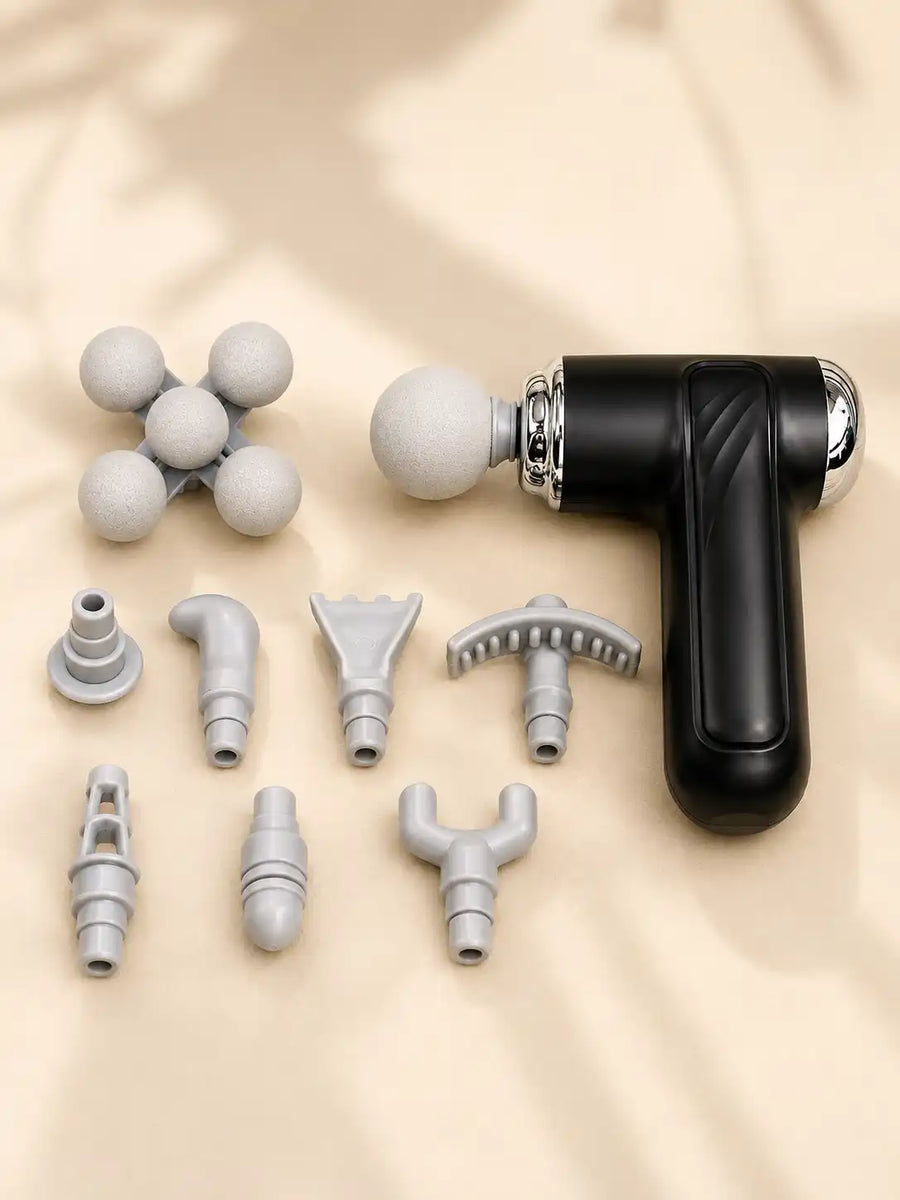 MAXTOP Five Head Fascia Gun Muscle Massager With 9 Massage Heads