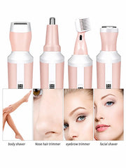 Kemei KM-3024 4-in-1 Electric Shaver & Body Hair Trimmer for Face, Nose & Eyebrows