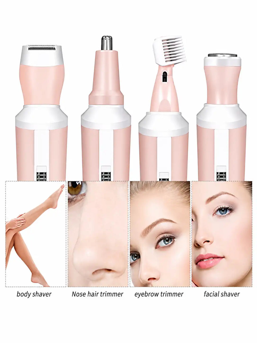 Kemei KM-3024 4-in-1 Electric Shaver & Body Hair Trimmer for Face, Nose & Eyebrows