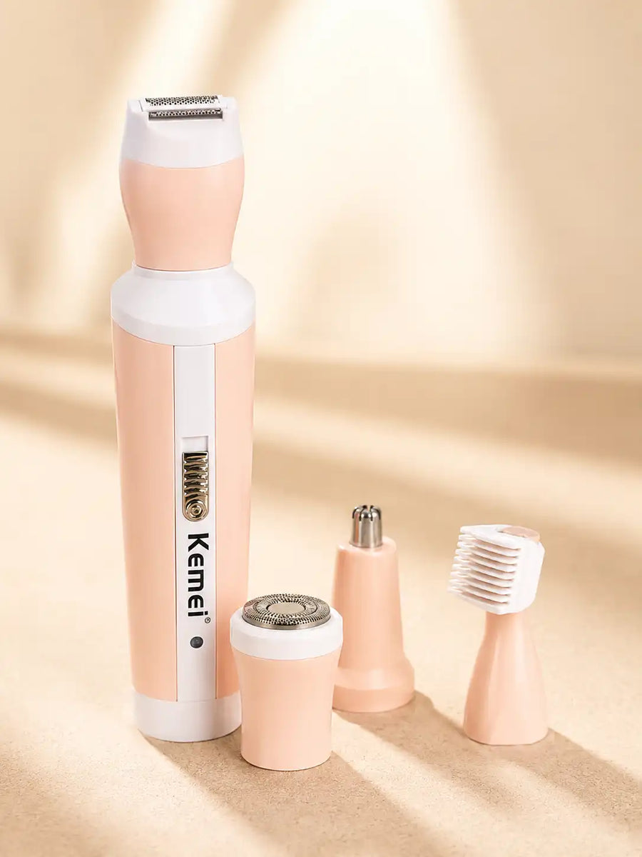 Kemei KM-3024 4-in-1 Electric Shaver & Body Hair Trimmer for Face, Nose & Eyebrows