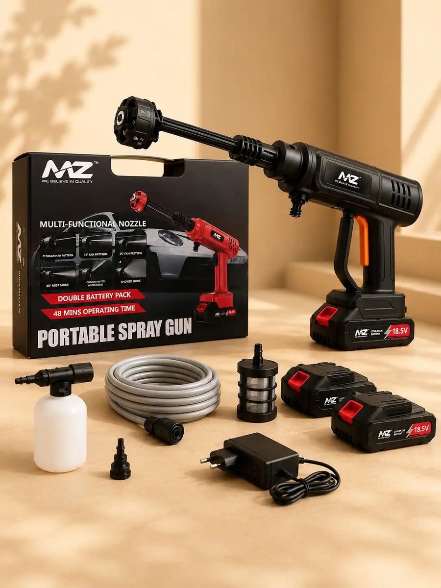 MZ WG05 18.5V Portable Water Gun with Dual Battery & Multi-Mode Nozzle