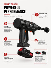 MZ WG05 18.5V Portable Water Gun with Dual Battery & Multi-Mode Nozzle