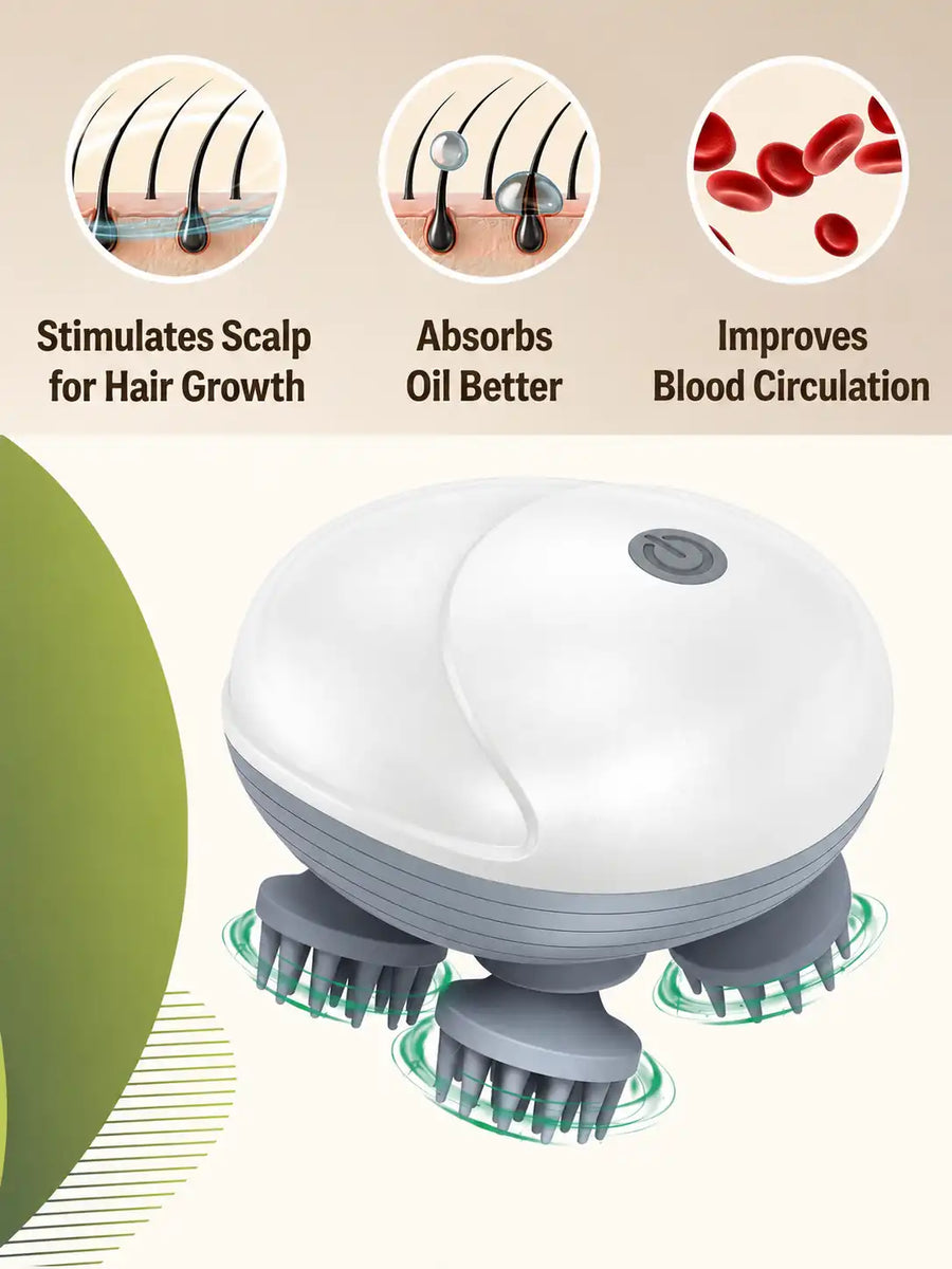 Scalp Massager for Hair Growth & Head Massage | Red Light Therapy