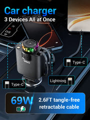 Starlight 5-in-1 Fast Car Charger – PD 3.0 with Perfume Diffuser & Ambient Light
