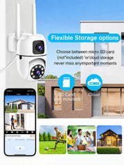 WiFi Smart CCTV Camera with Dual Lens, 360° View & Night Vision