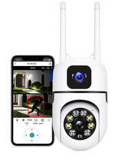 WiFi Smart CCTV Camera with Dual Lens, 360° View & Night Vision