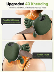 4D Electric Neck Massager with Heat - Simulated Hand Kneading, Shoulder & Back Massager, Cordless Portable Cervical Massager for Pain Relief, Deep Tissue Kneading Massage Machine