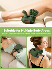4D Electric Neck Massager with Heat - Simulated Hand Kneading, Shoulder & Back Massager, Cordless Portable Cervical Massager for Pain Relief, Deep Tissue Kneading Massage Machine