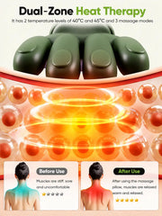 4D Electric Neck Massager with Heat - Simulated Hand Kneading, Shoulder & Back Massager, Cordless Portable Cervical Massager for Pain Relief, Deep Tissue Kneading Massage Machine