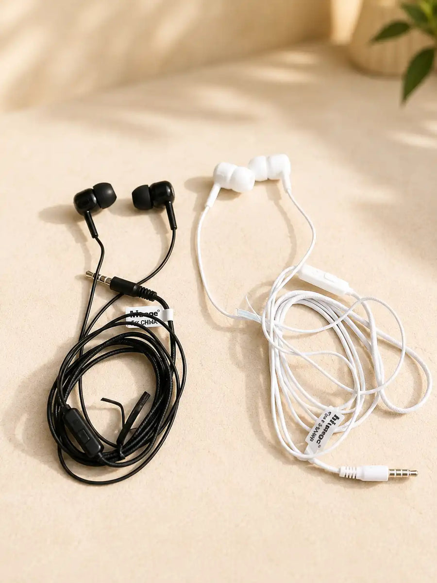 Buy 1 Get 1 Free - Hitage HB-276 Magic Series Wired Earphones with Mic – Deep Bass In-Ear Headphones, 3.5mm Jack, Tangle-Free Cable