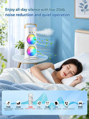 Mini Air Cooler Fan | Portable Cold Air Fan with Ice Tank | USB Rechargeable Oscillating Table Fan