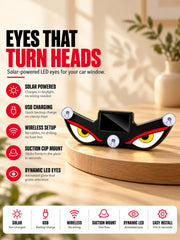 LED Demon Eyes for Car | Solar Devil Eye Light for Rear Window | Wireless Car LED Light with Suction Cup Mount