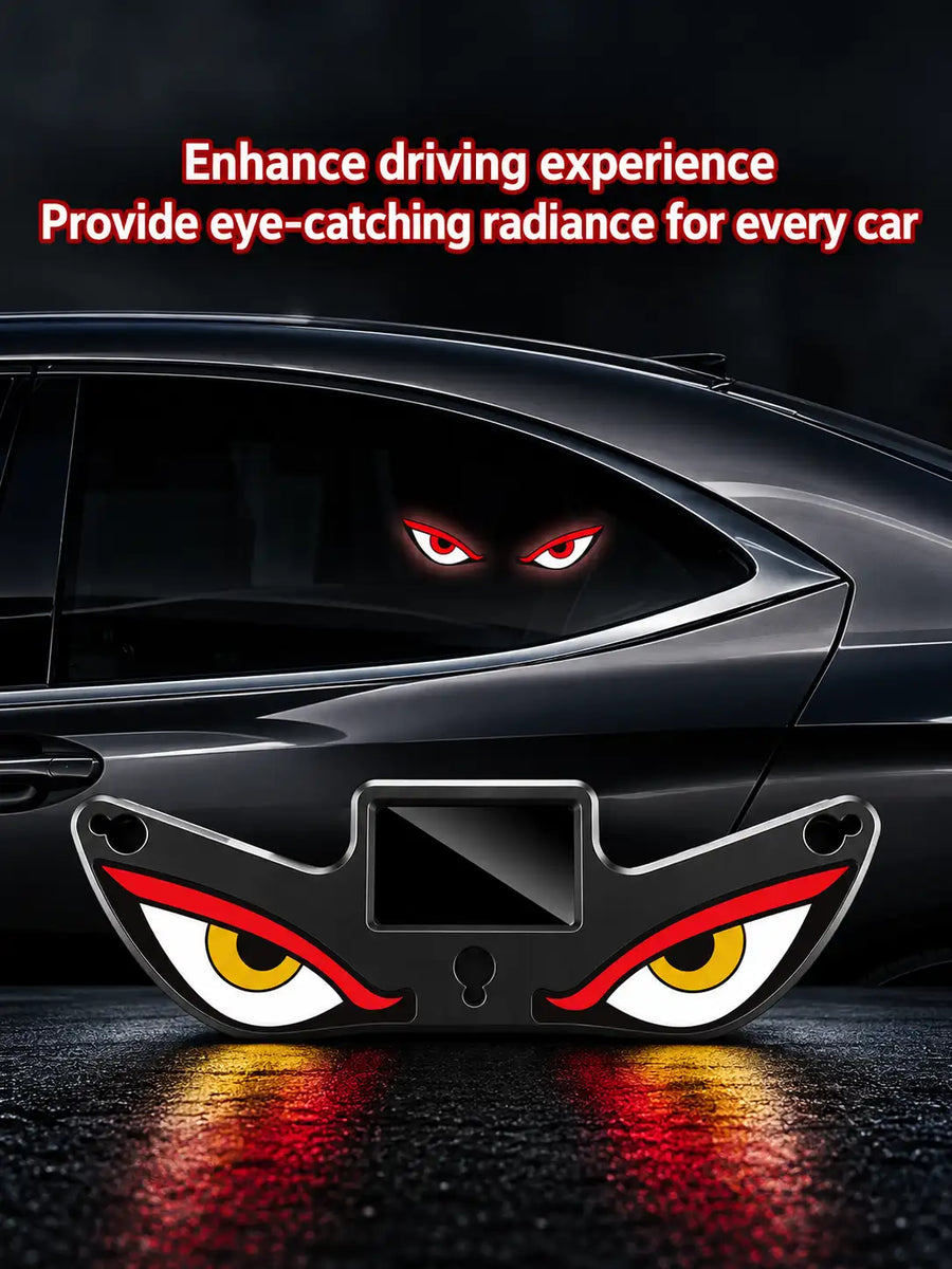 LED Demon Eyes for Car | Solar Devil Eye Light for Rear Window | Wireless Car LED Light with Suction Cup Mount
