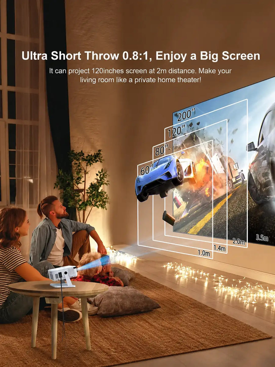 BullYEye Smart Android 11 Projector – 4K Support, WiFi & Full HD Home Theater