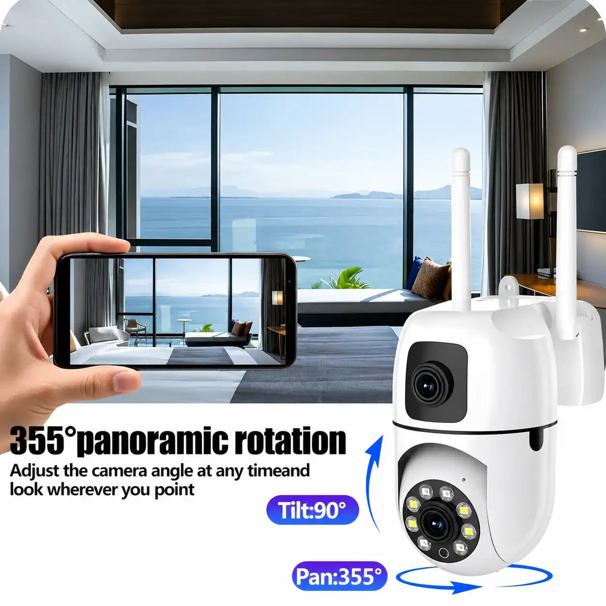 355° Pan & 90° Tilt