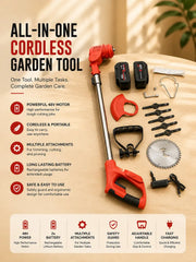 48V Cordless Grass Trimmer & Brush Cutter – 2 Batteries, Multi-Blade