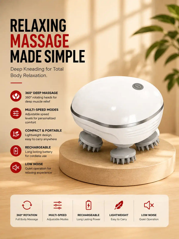 Scalp Massager for Hair Growth & Head Massage | Red Light Therapy