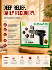 MAXTOP Five Head Fascia Gun Muscle Massager With 9 Massage Heads