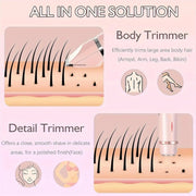 Kemei KM-3024 4-in-1 Electric Shaver & Body Hair Trimmer for Face, Nose & Eyebrows
