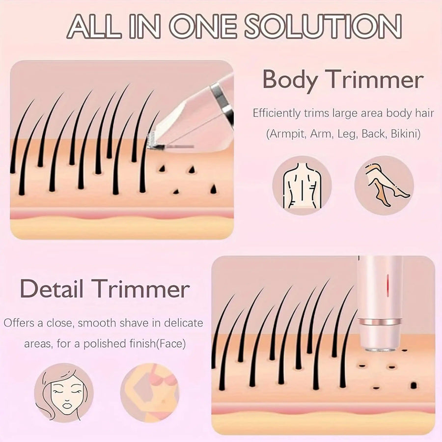Kemei KM-3024 4-in-1 Electric Shaver & Body Hair Trimmer for Face, Nose & Eyebrows